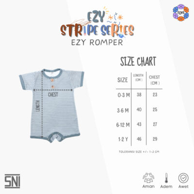 NOVA Romper Ezy Stripes New Season / Jumpsuit Bayi Dan Anak (0-12 Bulan) thumbnail 4