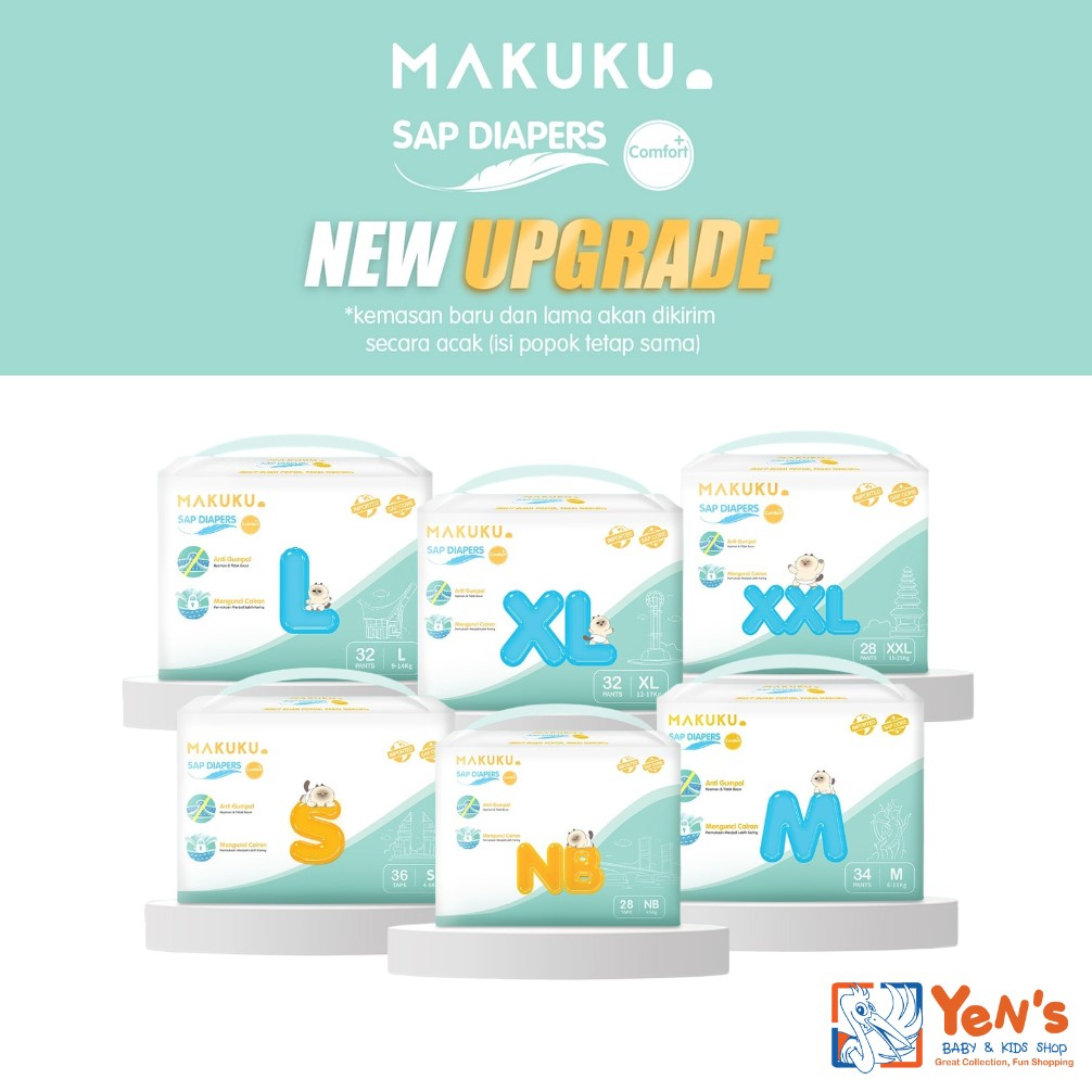MAKUKU Comfort+ NB28 S36 M34 L32 XL32 XXL28 Air Diapers