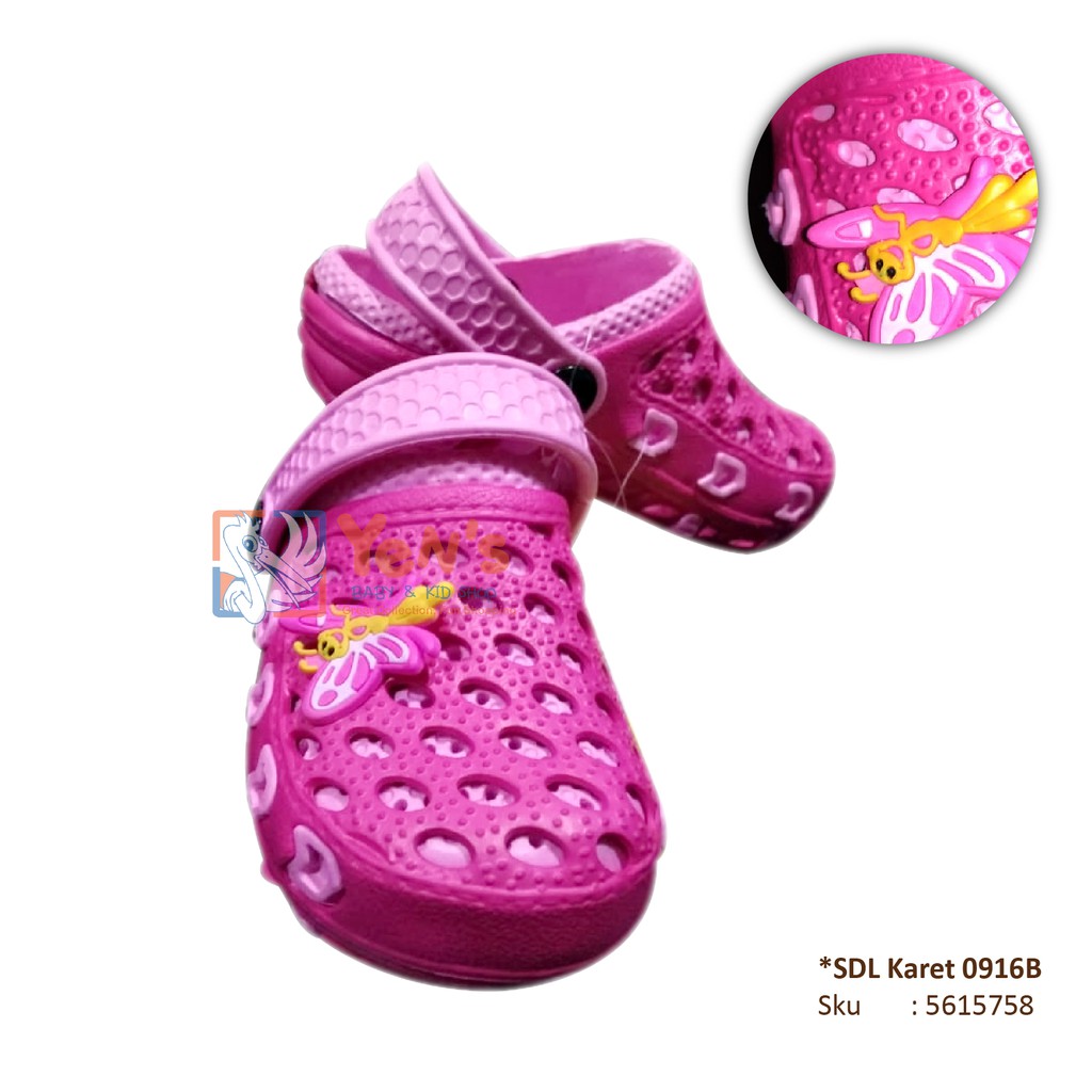 Sendal Karet Anak (Motif Kupu-kupu) Murah