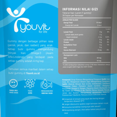 Youvit Omega-3 Anak Pouch - 7 Gummies / 30 Gummies thumbnail 3