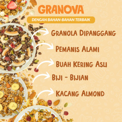 Granova - Granola Sereal, Sarapan Sehat, Halal 100 gr x 1 pc thumbnail 2