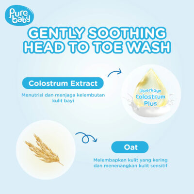 Pure Baby Happy Head Toe Wash Refill 350 mL - Sabun Shampo 2 in 1 dengan Bahan Alami thumbnail 3