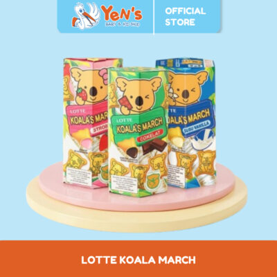 LOTTE Koala March 37gr Strawberry / Susu Vanilla / Coklat
