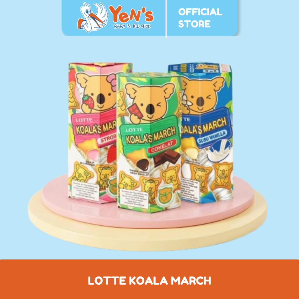 LOTTE Koala March 37gr Strawberry / Susu Vanilla / Coklat