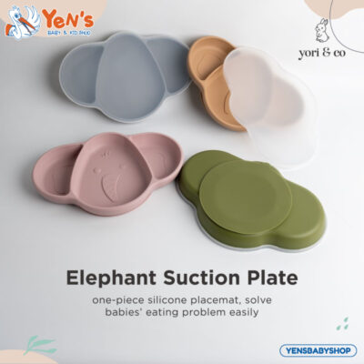 yoriandco Elephant Suction Baby / Plate Piring Bayi + Tutup
