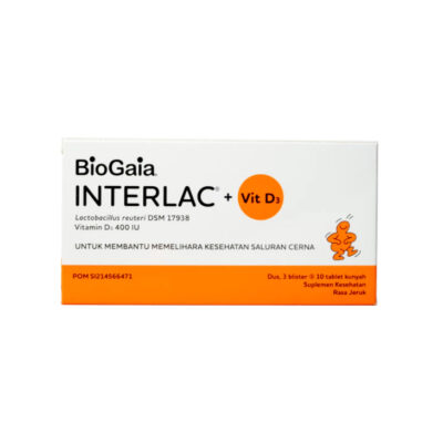 Interlac Probiotik + Vit D3 400 IU 3 Strip @10 Tablet - Menjaga Kesehatan Saluran Cerna dan Daya Tahan Tubuh Anak hingga Dewasa - Cukup 1 tablet sehari thumbnail 3