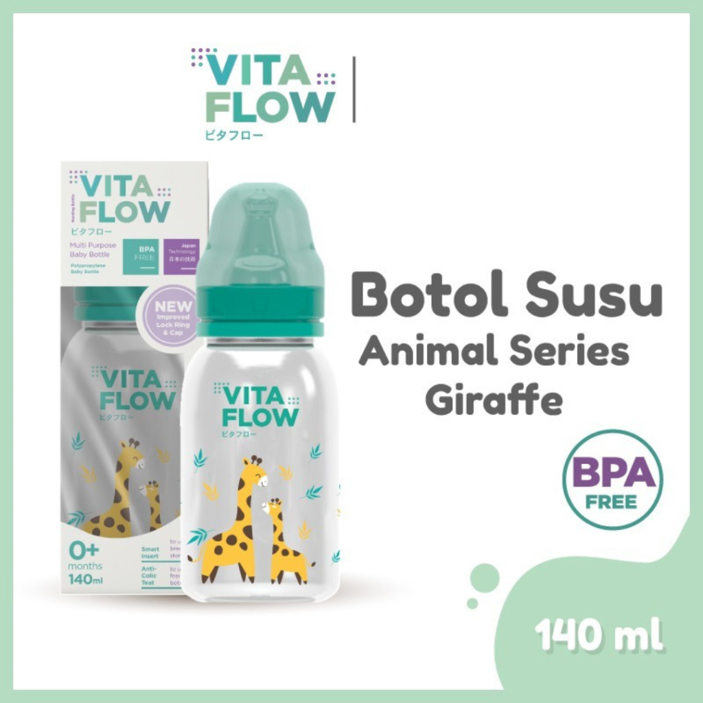 VITAFLOW Botol Susu Multifungsi PP 140ml Dot Size S
