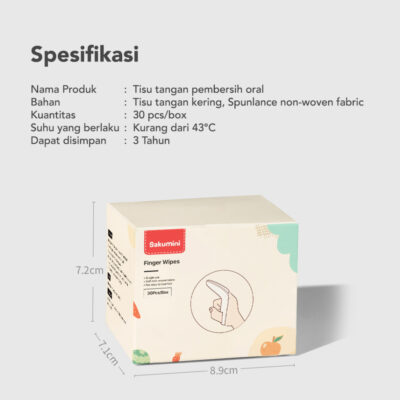 Sakumini Oral Cleaner Finger Wipes / Pembersih Lidah Gigi Mulut Bayi isi 30 thumbnail 9