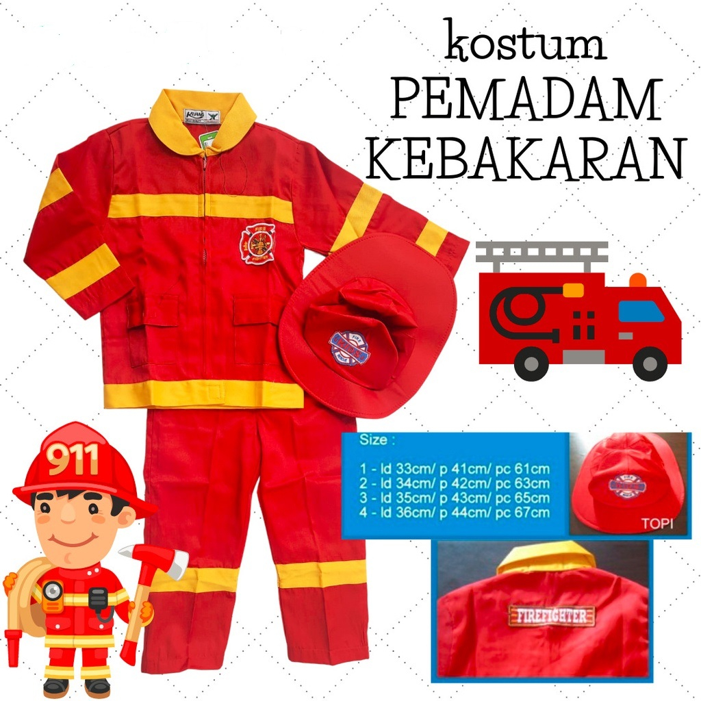 Kostum Pemadam Kebakaran Anak Merk Kijang