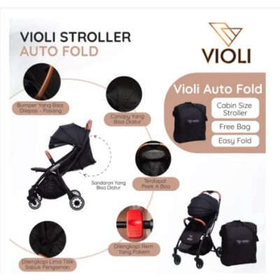 VIOLI Auto Fold Stroller Stroller bayi thumbnail 2