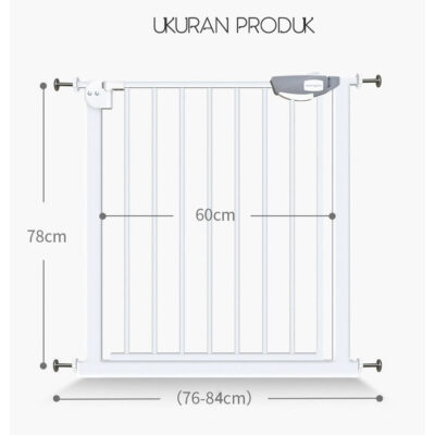 Pagar Bayi Safety Pintu Pembatas Tangga Tinggi 76cm I Baby Gate KURU thumbnail 6