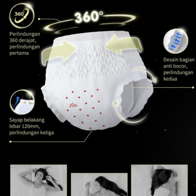 LADIS Dream Series Menstruation Pants Size M/L Celana Menstruasi / Pembalut Wanita Anti Bocor Nyaman dan Lembut thumbnail 7