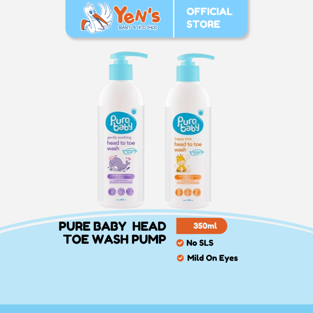 PURE BABY Happy / Gently Soothing Head Toe Wash Pump 350ml