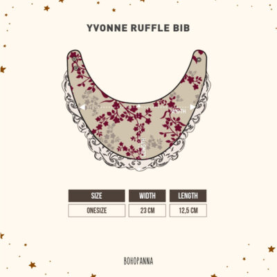Bohopanna Yvonne Bib Ruffle Slabber Celemek Makan Bayi Bahan Katun Lembut Menyerap Anti Air thumbnail 2