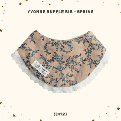 Bohopanna Yvonne Bib Ruffle Slabber Celemek Makan Bayi Bahan Katun Lembut Menyerap Anti Air thumbnail 4