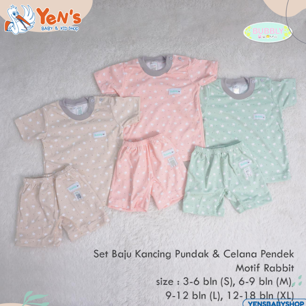 Blubby Setelan baju Bayi pendek / Panjang motif Rabbit