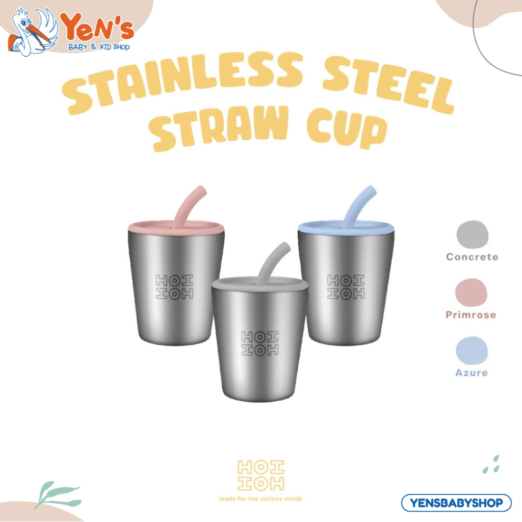 Hoi Hoi Stainless Steel Straw Cup - Cangkir Minum Sedotan 250ml