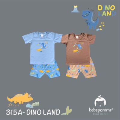 BEBEPOMME - Setelan Pendek Motif Dino