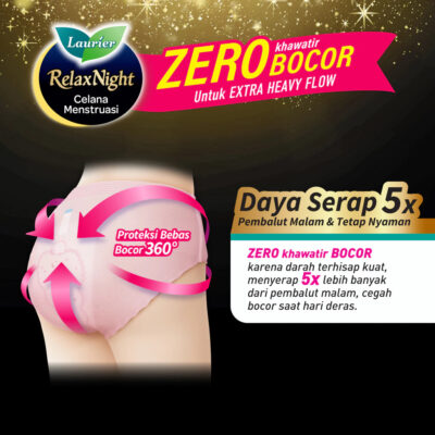 Laurier Relax Night Pants Celana Menstruasi Pembalut Wanita Bebas Khawatir di Semua Momen thumbnail 4
