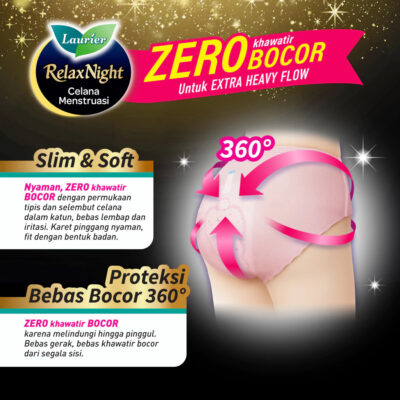 Laurier Relax Night Pants Celana Menstruasi Pembalut Wanita Bebas Khawatir di Semua Momen thumbnail 7