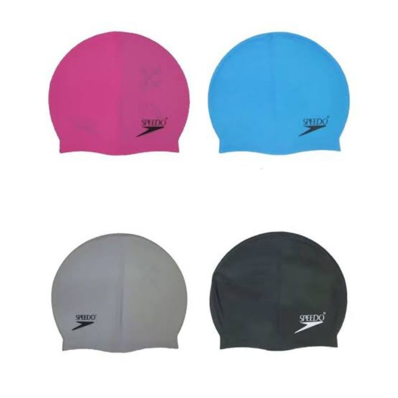 Speedo Topi Renang Anak Dewasa Swim Cap Silikon Anti Air Pelindung Rambut Olahraga Renang