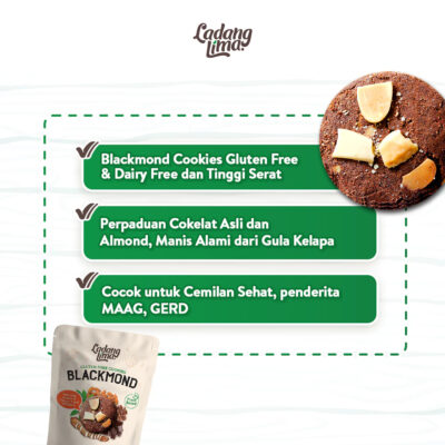 Ladang Lima Blackmond Mini Bites 80g - Cookies Gluten Free With Protein thumbnail 4