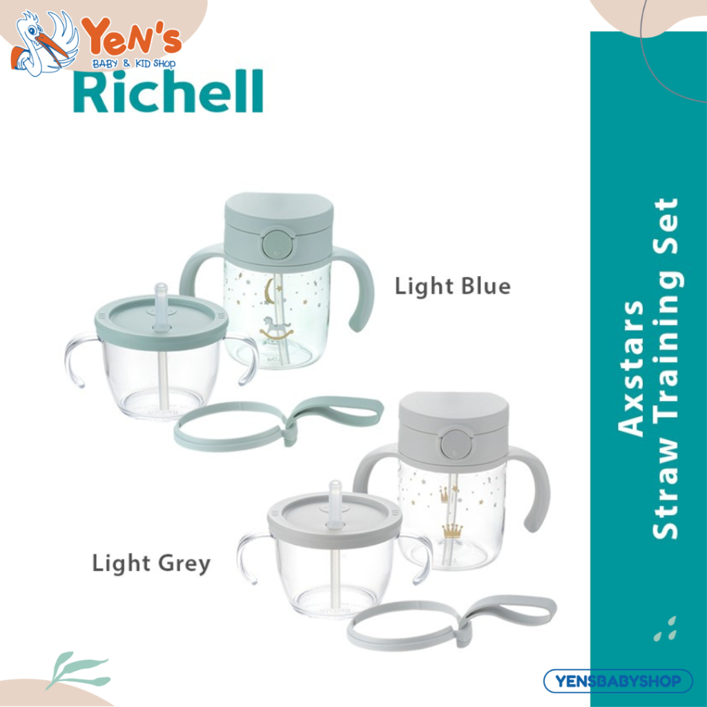 RICHELL - Axstars Straw Training Set / Botol Minum Bayi