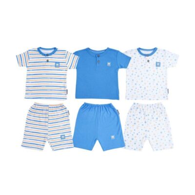 FLUFFY Setelan Baju Tangan Pendek & Celana Panjang