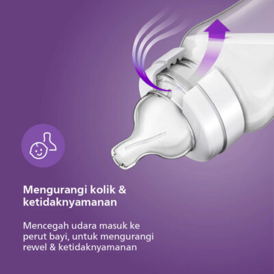Philips Avent Botol Susu Bayi Anti Kolik Twin 260 ml SCY103/02 - Secara Klinis Mengurangi Kolik thumbnail 4