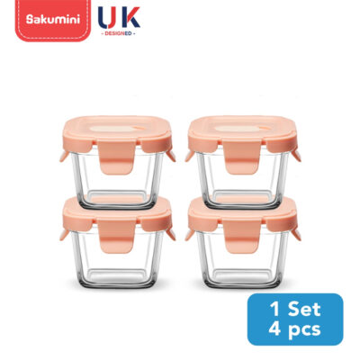 Sakumini X Beiens Food Container Glass Storage Jar Bowl Wadah Gelas Kaca Mpasi Bayi