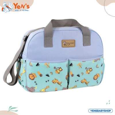 Tas Besar Baby Animal Safari Tas Perlengkapan Bayi Motif Hewan Lucu Kapasitas Besar Multifungsi BAT1301 thumbnail 3