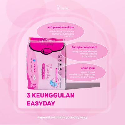 EasyDay Night Pad / Day Pad - Pembalut Wanita Easy Day untuk Malam / Siang - Kering Anti Iritasi thumbnail 3