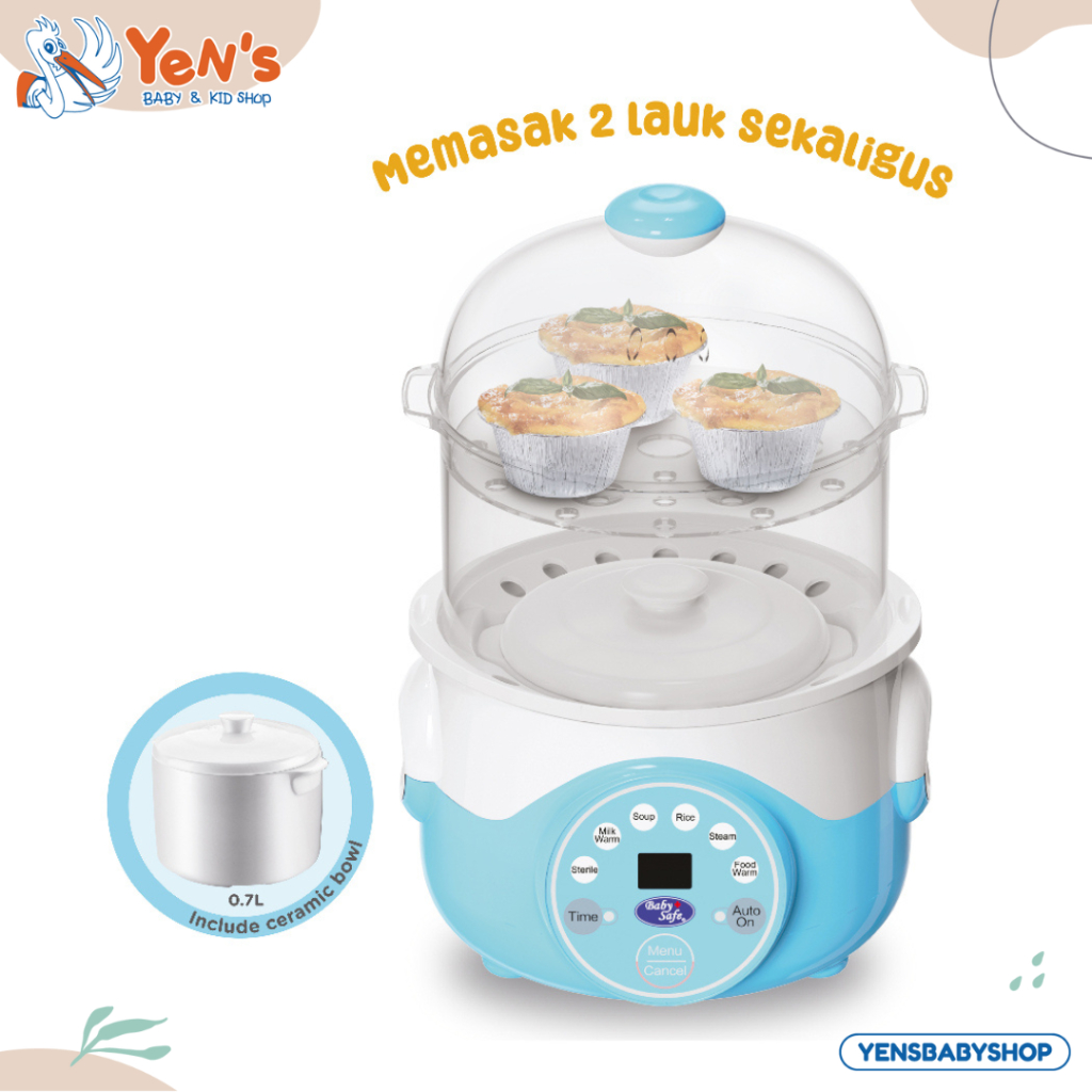 Baby Safe Multi Steamer Alat Kukus Penghangat Makanan Bayi MPASI Elektrik Praktis LBS01