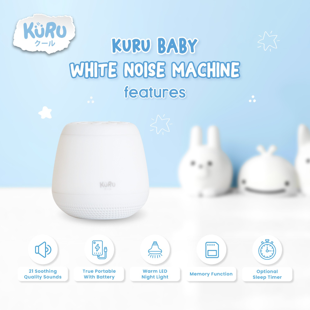 KURU Baby White Noise Sound Machine Shusher with LED Night Lamp W16