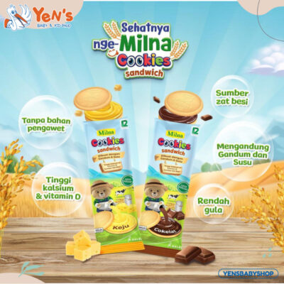 Milna Cookies Sandwich Cokelat & Keju / Biskuit Bayi