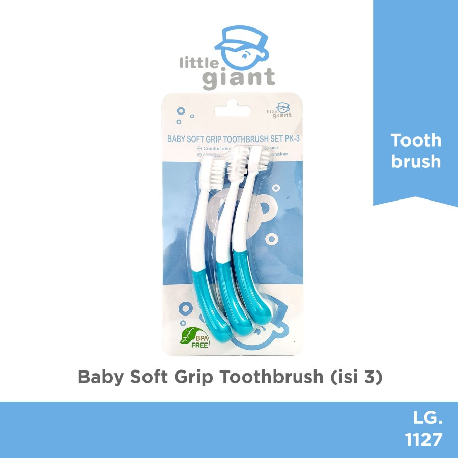 Baby Soft Grip Toothbrush Sikat Gigi Bayi Anak Bulu Halus Lembut Pegangan Empuk Isi 3 Pcs