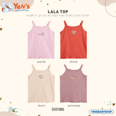 Bohopanna Lala Top Atasan Anak Perempuan Baju Kaos Bayi Cewek Katun Adem Premium