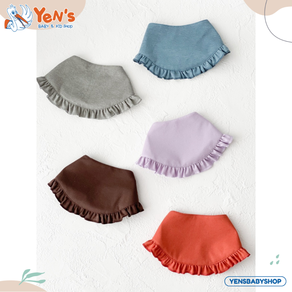 Cocopop Baby Ruffle Bib / Baby Slabber Newborn Cotton Polos 0 -12 Bulan
