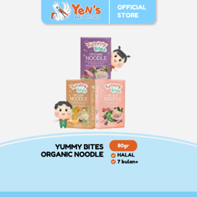 Yummy Bites Organic Noodle 80gr Halal / Sumber Omega 3 & Omega 6