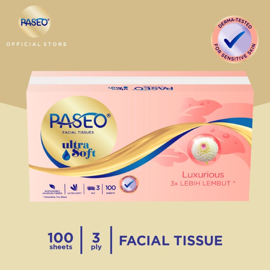 Tissue Paseo Ultra Soft 100 Sheets (1 pack x 100 Sheets 3 ply)