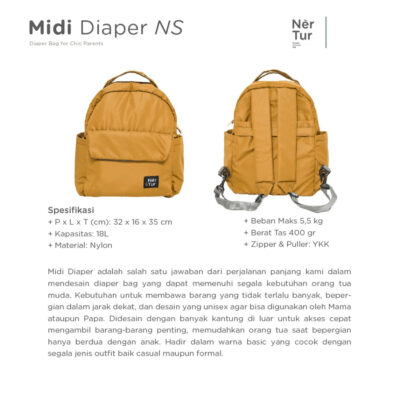NERTUR Tas Perlengkapan Bayi Diaper Bag Midi Diaper NS thumbnail 3