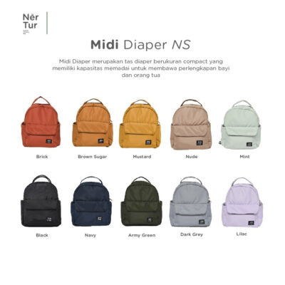 NERTUR Tas Perlengkapan Bayi Diaper Bag Midi Diaper NS thumbnail 4