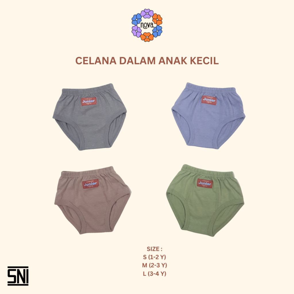 NOVA COLOR SERIES - Celana Dalam Anak Laki Kecil Laki 1-4 Tahun (1PCS)