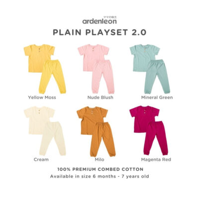 ARDENLEON Unisex Plain Playset 2.0 Setelan Anak (6 -12 M)