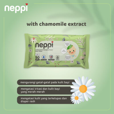 Neppi Antibacterial Changing Diaper Wipes - 50s (Buy 1 Get 1 free) Tisu Basah Bayi thumbnail 5