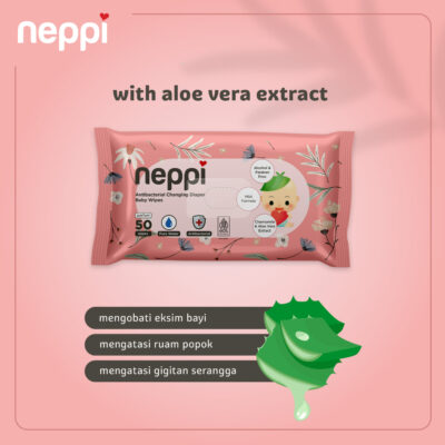 Neppi Antibacterial Changing Diaper Wipes - 50s (Buy 1 Get 1 free) Tisu Basah Bayi thumbnail 7