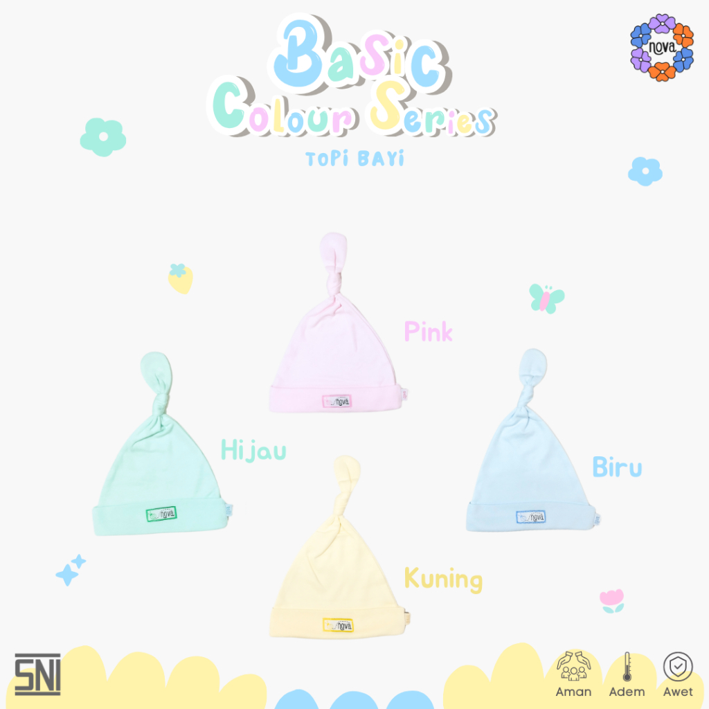 NOVA Basic Colour Series Topi Bayi Newborn - Knot Hat (1 pcs)