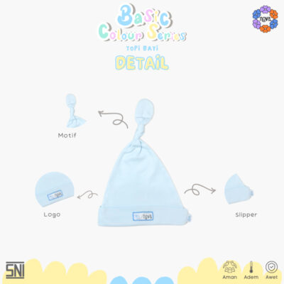 NOVA Basic Colour Series Topi Bayi Newborn - Knot Hat (1 pcs) thumbnail 3