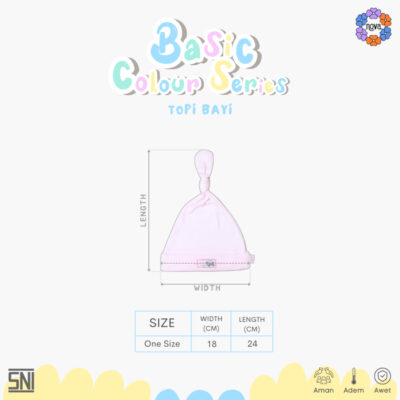 NOVA Basic Colour Series Topi Bayi Newborn - Knot Hat (1 pcs) thumbnail 4