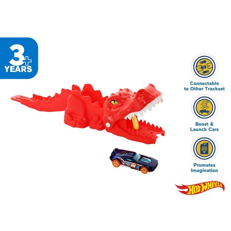 Hot Wheels Dino Launcher Playset / Mainan Trek Mobil Balap